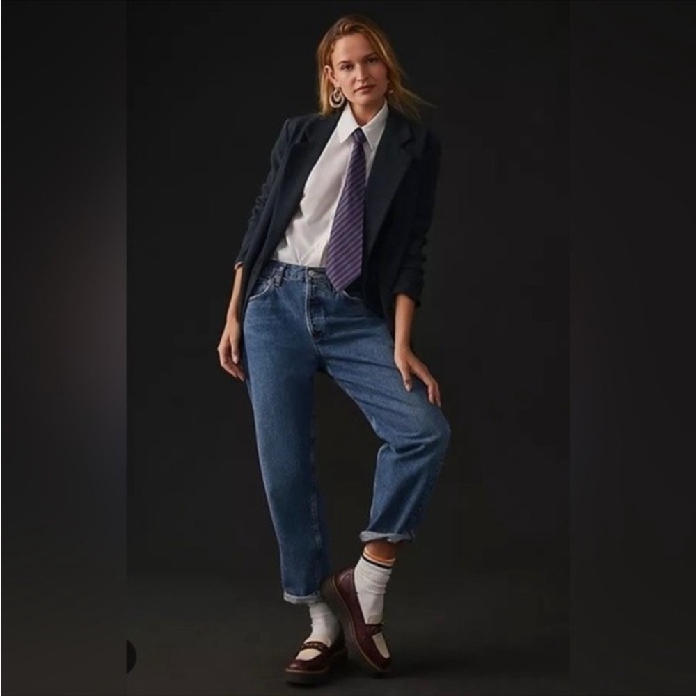 Agolde Wyman Low-Rise Vintage Straight Jeans in Vision Wash size 32 NWT